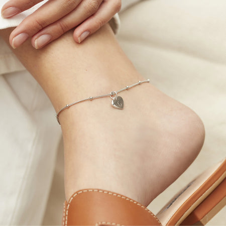 Heart Anklet Silver